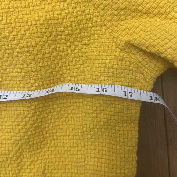 ZARA Academia Clueless Yellow Tweed Cotton Linen Zip Up Cropped Blazer large (M) - Picture 6 of 12